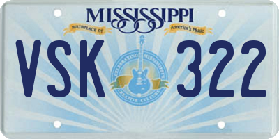 MS license plate VSK322
