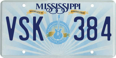 MS license plate VSK384