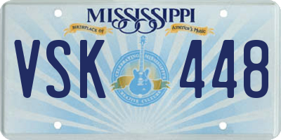 MS license plate VSK448