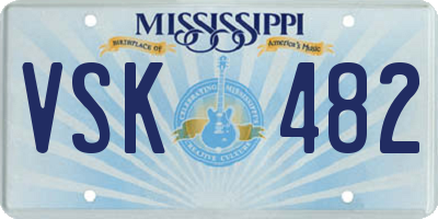 MS license plate VSK482