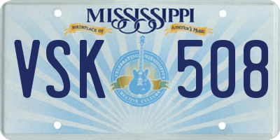 MS license plate VSK508