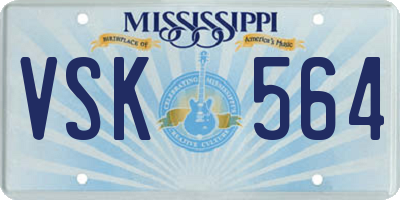 MS license plate VSK564