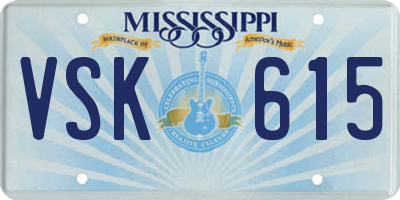 MS license plate VSK615
