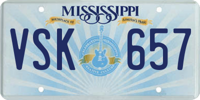 MS license plate VSK657