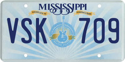 MS license plate VSK709