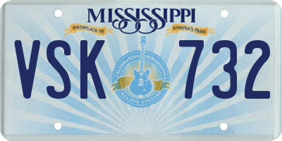 MS license plate VSK732