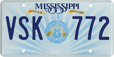 MS license plate VSK772