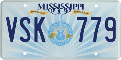 MS license plate VSK779