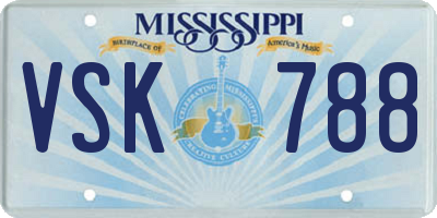 MS license plate VSK788