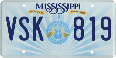 MS license plate VSK819