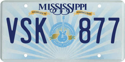 MS license plate VSK877