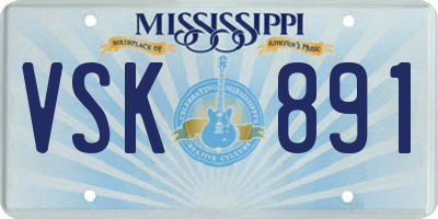 MS license plate VSK891