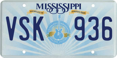 MS license plate VSK936