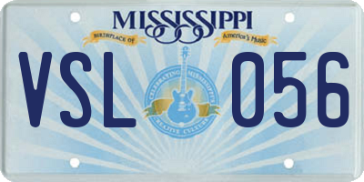 MS license plate VSL056
