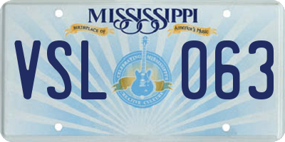 MS license plate VSL063