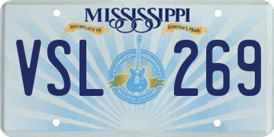 MS license plate VSL269