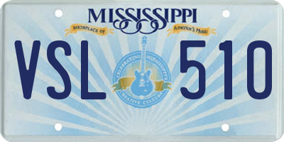 MS license plate VSL510