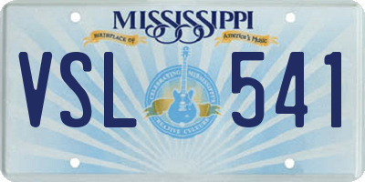 MS license plate VSL541