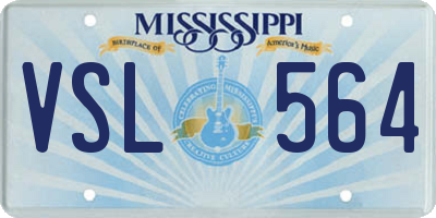 MS license plate VSL564
