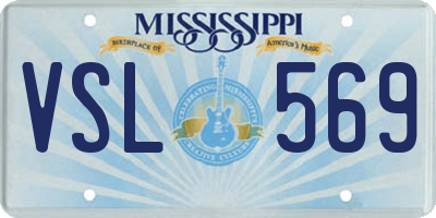 MS license plate VSL569