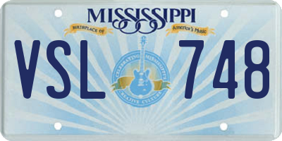 MS license plate VSL748