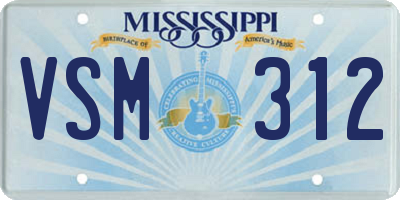 MS license plate VSM312