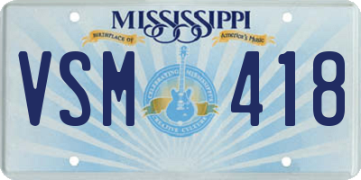 MS license plate VSM418