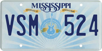 MS license plate VSM524