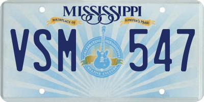 MS license plate VSM547