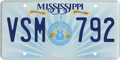 MS license plate VSM792