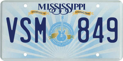 MS license plate VSM849
