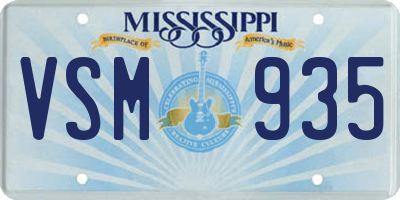 MS license plate VSM935