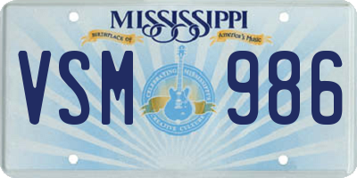 MS license plate VSM986
