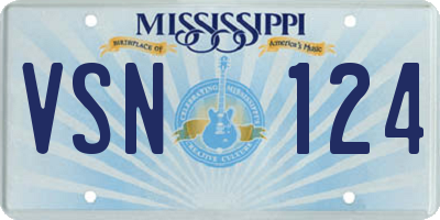 MS license plate VSN124