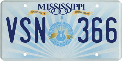 MS license plate VSN366