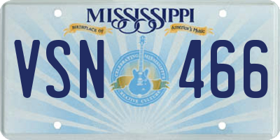MS license plate VSN466
