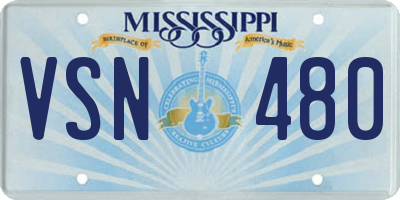 MS license plate VSN480