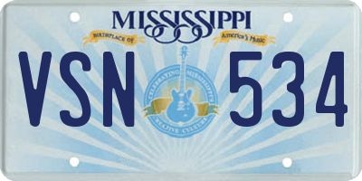 MS license plate VSN534