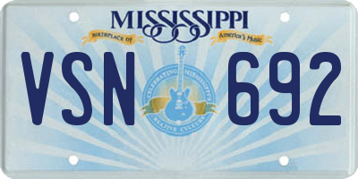 MS license plate VSN692