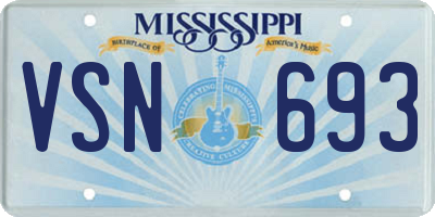 MS license plate VSN693