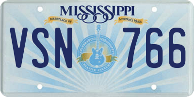 MS license plate VSN766