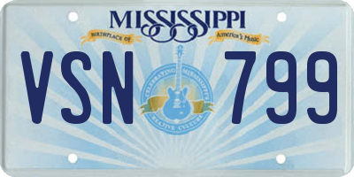 MS license plate VSN799