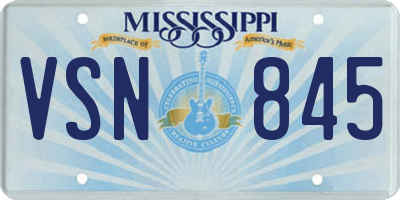 MS license plate VSN845