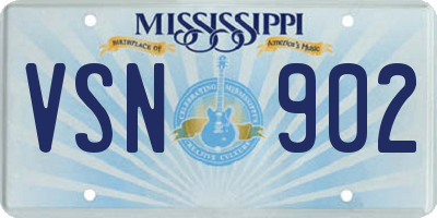 MS license plate VSN902