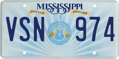 MS license plate VSN974