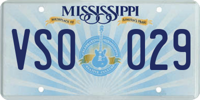MS license plate VSO029