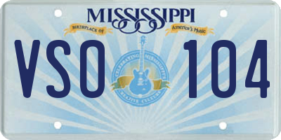 MS license plate VSO104