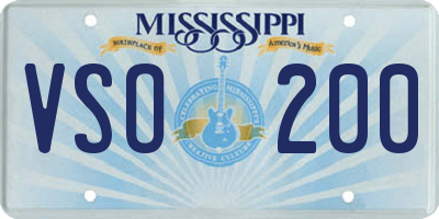 MS license plate VSO200