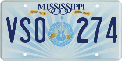MS license plate VSO274