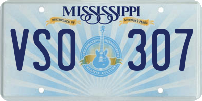 MS license plate VSO307